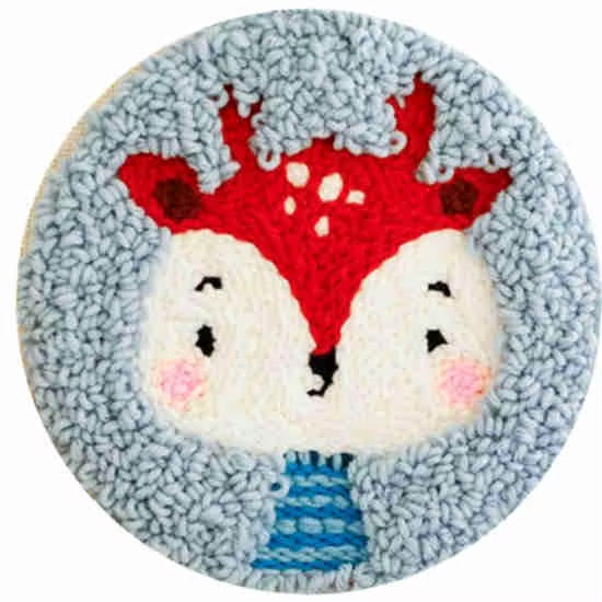 GATYZTORY Punch Needle Embroidery Starter Kit Punch Needle Kits Cartoon Animal Pattern Embroidery Pen For Adults Kids Beginner
