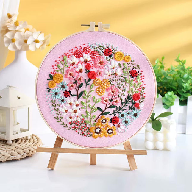 Flower Embroidery Kit with Instructions Needles Thread Cross Stitch Kit for Beginner Floral Kit DIY Craft Home Decor