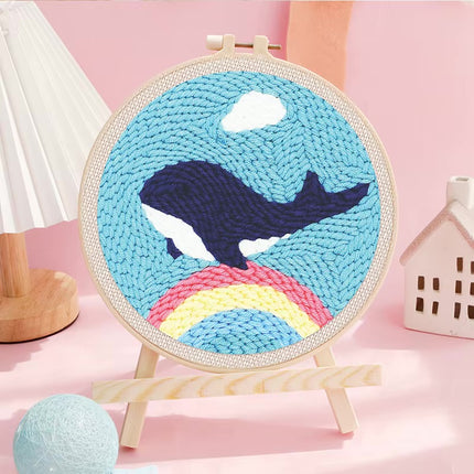 Punch Needle Paintings For Adult Embroidery Kit with Yarn DIY Needlework Animals Pattern Needlecraft For Beginner Funny Gift