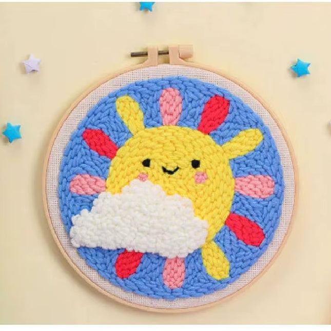 GATYZTORY DIY Craft punch needle embroidery frame animal diy kit Cross stitch set Yarn Sewing accessories Needlework DIY Gift