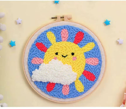 GATYZTORY DIY Craft punch needle embroidery frame animal diy kit Cross stitch set Yarn Sewing accessories Needlework DIY Gift