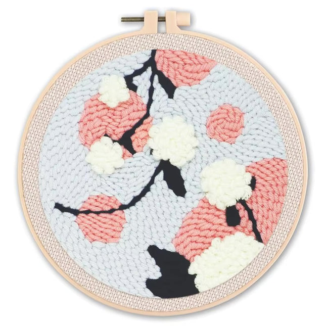 GATYZTORY Flowers Punch Needle Embroidery Starter Kits Embroidery Hoop Yarns For Adults Beginners Diy Gift Easy Handicraft