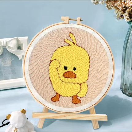 Magic Embroidery Needle Kit Animal Punch Needle Starter Set for Beginner Cartoon Rug Hooking Beginner Kit DIY Craft Rug x
