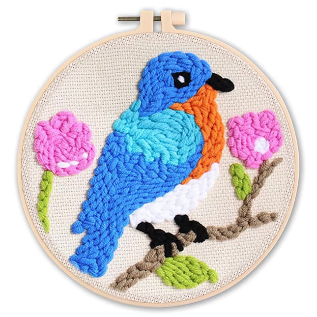 Diy Punch Needle Embroidery Starter Kits Animal Pattern Sewing Kit Funny Easy Yarn Painting Arts DIY Needlework Set For Beginner