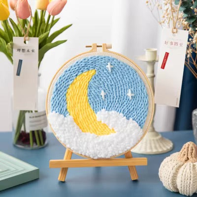 GATYZTORY DIY Punch Needle Embroidery Kits Craft Rug for Starter Kits with Stamped Needlework Package Yarn and Embroidery Needle