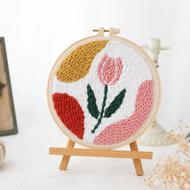 Sunflower Embroidery StarterKit Magic Punch Needle For Home Decoration European Style Instructions Cross Stitch Set With Hoops