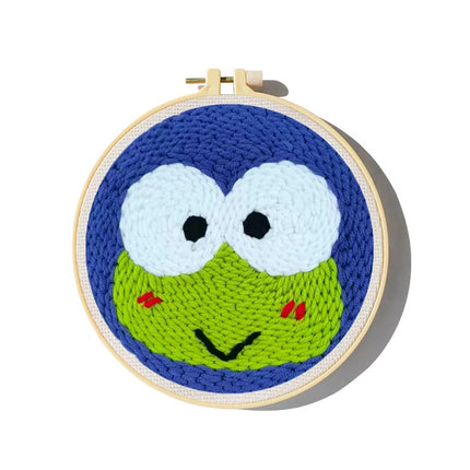 Cute Cartoon Animal Punch Needle Embroidery Kit for Beginners Soft Yarn Needlework Embroidery Set Home Decor