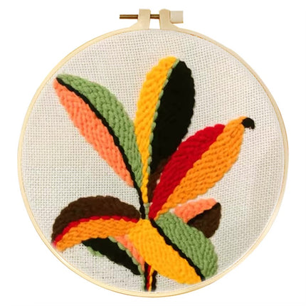 DIY Punch Needle Embroidery Kit with Yarn Floral Pattern Starter Kit Magic Tufting Set Poking Cross Stitch Tools For Knitting