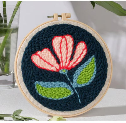 punch needle embroidery Flower Package Diy Embroidery Magic Pock Start Set Handmade Art Punch Needle Kit Sewing Home Decor