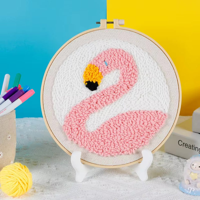 DIY Punch Needle Embroidery Kits For Starter Kits With Animal Pattern Stamped Color Cross Stitch Yarn For Adults Children Craft