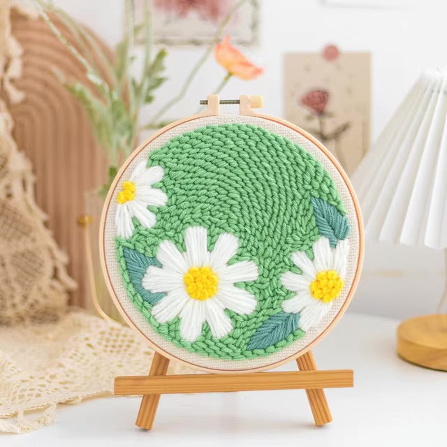 GATYZTORY punch needle embroidery kits Fresh scenery embroidered kit Cross stitch kits Embroidery frame Art and crafts with need