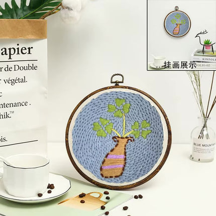 1 Set Multicolor DIY Punch Needle Embroidery Kit Easy-to-Use Floral Pattern Tool Set for Beginners Perfect Gift for Creative