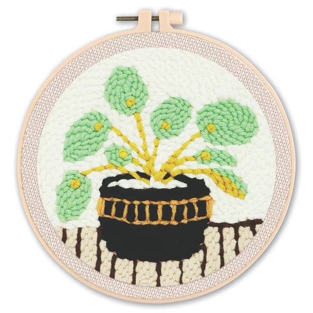 GATYZTORY Flowers Punch Needle Embroidery Starter Kits Embroidery Hoop Yarns For Adults Beginners Diy Gift Easy Handicraft