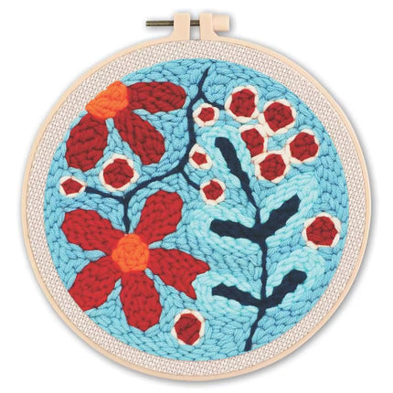 GATYZTORY Flowers Punch Needle Embroidery Starter Kits Embroidery Hoop Yarns For Adults Beginners Diy Gift Easy Handicraft