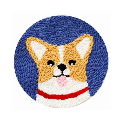 Cute Cartoon Animal Punch Needle Embroidery Kit for Beginners Soft Yarn Needlework Embroidery Set Home Decor
