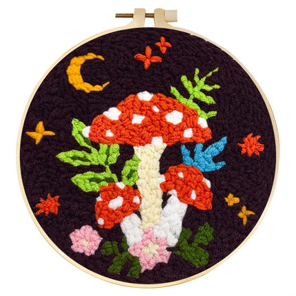 DIY Punch Needle Embroidery Kit Magic Tufting Set Poking Cross Stitch Tools For Knitting with Yarn Animal Pattern For Beginners