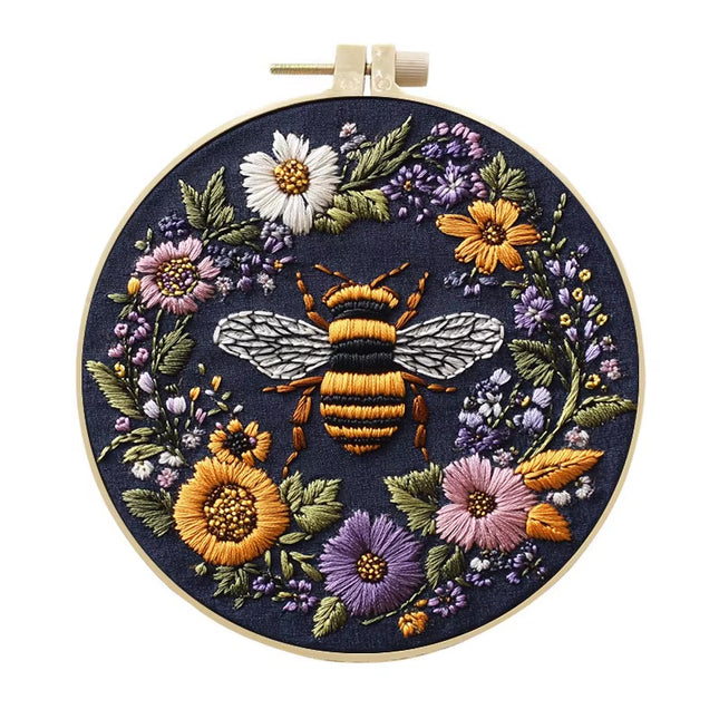 Bee Embroidery Kit for Adult Cross Stitch Kits for Hand with Animal Patterns and Instructions DIY with Threads and Needles