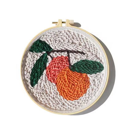DIY Punch Needle Embroidery Kit with Yarn Floral Pattern Starter Kit Magic Tufting Set Poking Cross Stitch Tools For Knitting