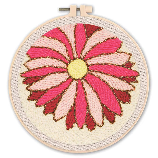 GATYZTORY Flowers Punch Needle Embroidery Starter Kits Embroidery Hoop Yarns For Adults Beginners Diy Gift Easy Handicraft