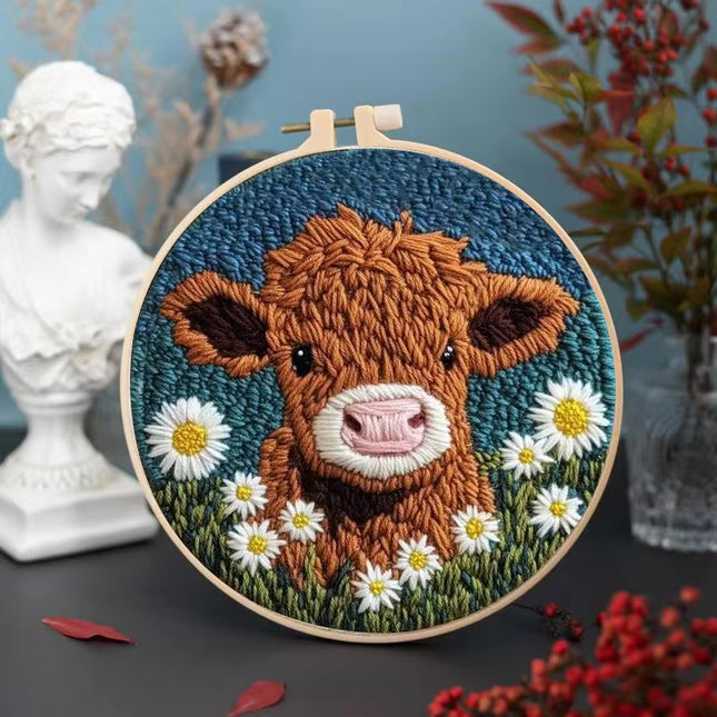 Animal Punch Needle Embroidery Kit for Beginners 3D Russian Wool Poke Embroidery Set Cross Stitch Set Craft Art Gift Home Decor
