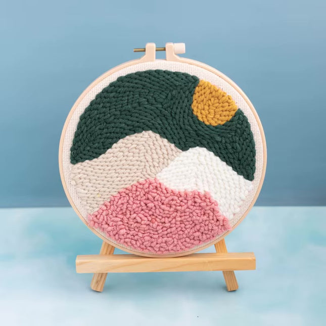 Moon Night Punch Needle Embroidery Kit for Beginners Soft Yarn Van Gogh Starry Sky Needlework Wall Painting Home Decor
