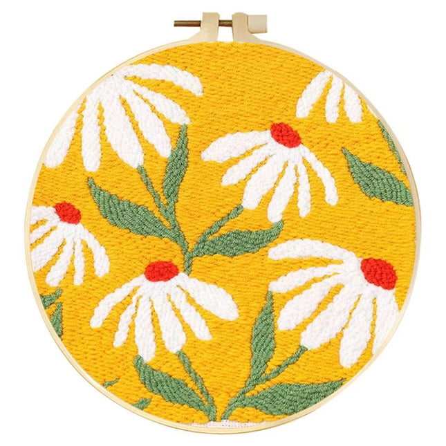 Punch Needle Embroidery Starter Kits for Kids and Adults Beginners Include Instructions Punch Needle Fabric with Floral Pattern
