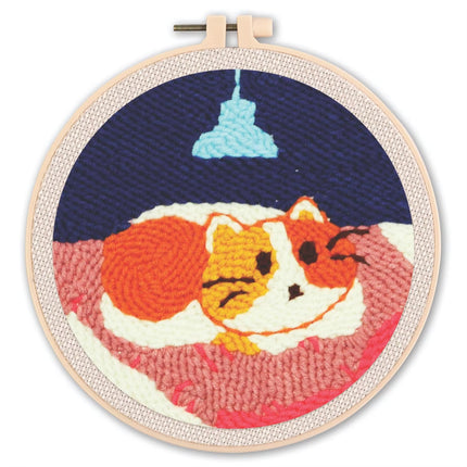 GATYZTORY Punch Needle Embroidery Starter Kit Punch Needle Kits Cartoon Animal Pattern Embroidery Pen For Adults Kids Beginner