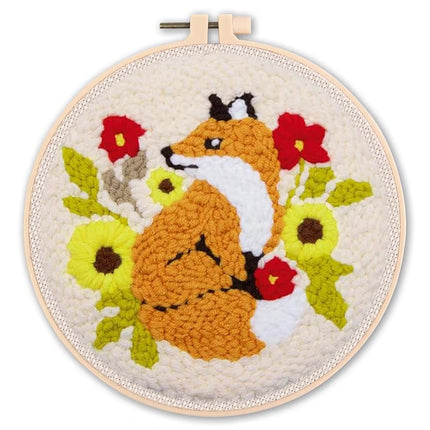 Diy Punch Needle Embroidery Starter Kits Animal Pattern Sewing Kit Funny Easy Yarn Painting Arts DIY Needlework Set For Beginner