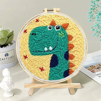 Magic Embroidery Needle Kit Animal Punch Needle Starter Set for Beginner Cartoon Rug Hooking Beginner Kit DIY Craft Rug x