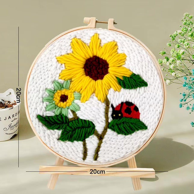 30x40cm Floral 3D DIY Embroidery Painting Kits Craft Stitching Punch Needle Set Cross Stitch Sewing Home Decor Magic Tufting Kit