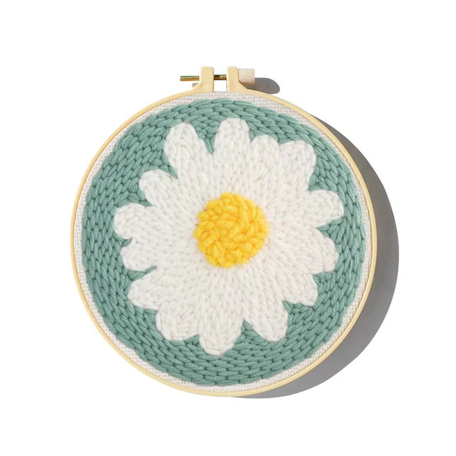 Simple Pattern Punch Needle Embroidery Kit for Beginners Kids DIY Needlework Wool Work Decorative Paintings Home Decor