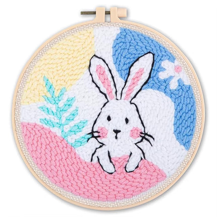 GATYZTORY punch needle embroidery package Sewing accessories Animal pictures Yarn diy kit embroidery hoop crafts supplies adults