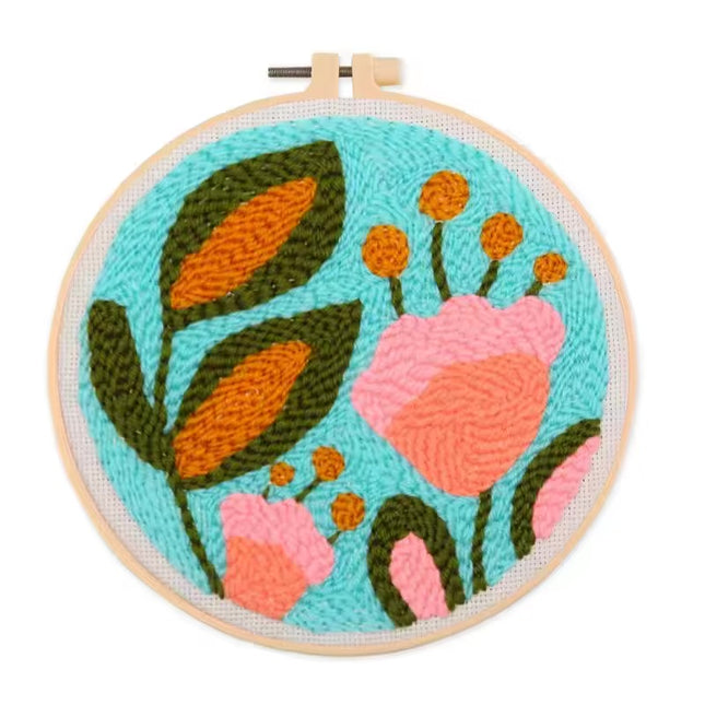 DIY Punch Needle Embroidery Kit For Beginner Craft Punch Needle Set Rug for Starter Kits Floral Pattern Tools For Knitting