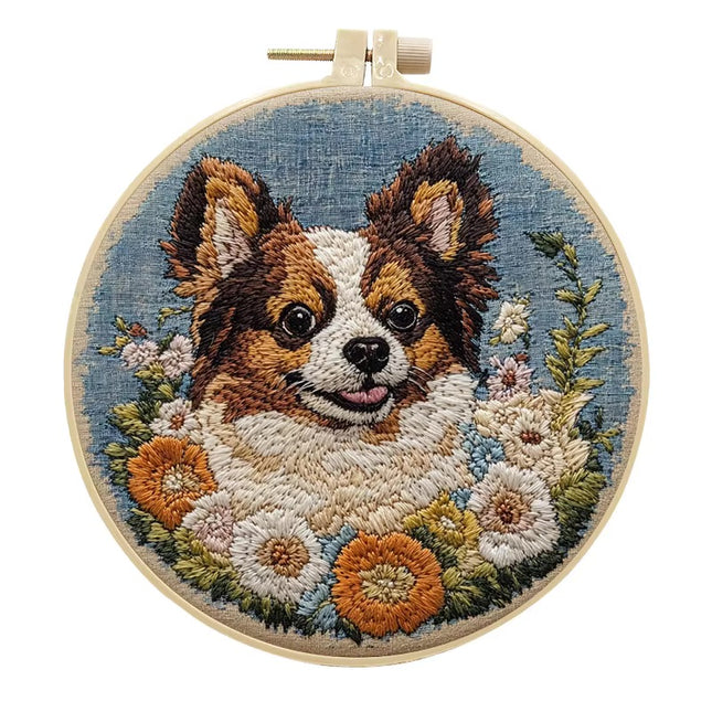 Dog Embroidery Kits DIY Cross Stitch Starter Craft Kits for Adults Embroidery Cloth with Pattern, Needles Instruction Threads
