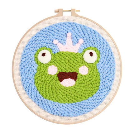 CHENISTORY Punch Needle Embroidery Kit Cartoon Cute Animals Package Diy Crafts Sewing Embroidery Poke Handmade DIY Craft