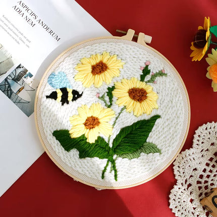 GATYZTORY DIY Punch Needle Embroidery Kits Craft Rug for Starter Kits with Stamped Needlework Package Yarn and Embroidery Needle
