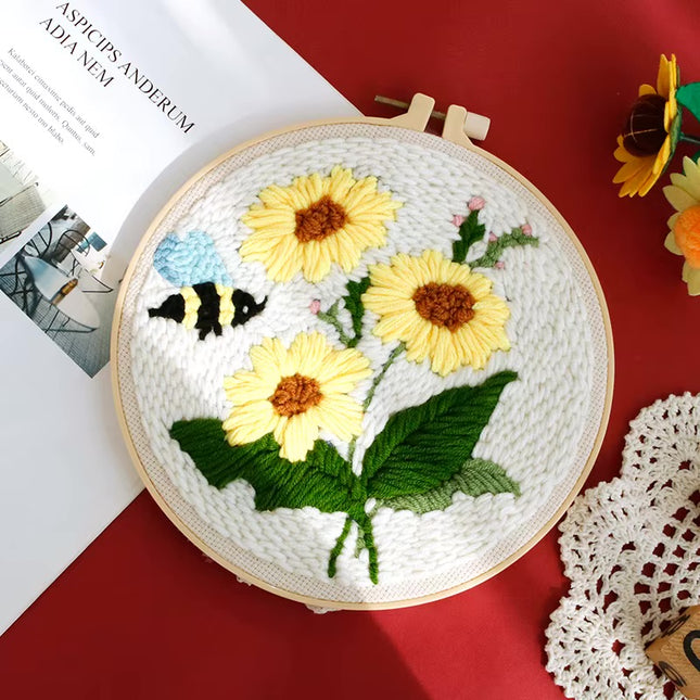 GATYZTORY DIY Punch Needle Embroidery Kits Craft Rug for Starter Kits with Stamped Needlework Package Yarn and Embroidery Needle