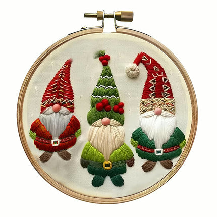 Christmas Cross Stitch Embroidery Kit Includes Embroidery Hoop Embroidery Cloth Threads DIY Embroidery Kit for Beginners Adults
