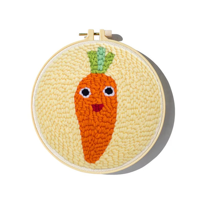 Cute Cartoon Animal Punch Needle Embroidery Kit for Beginners Soft Yarn Needlework Embroidery Set Home Decor