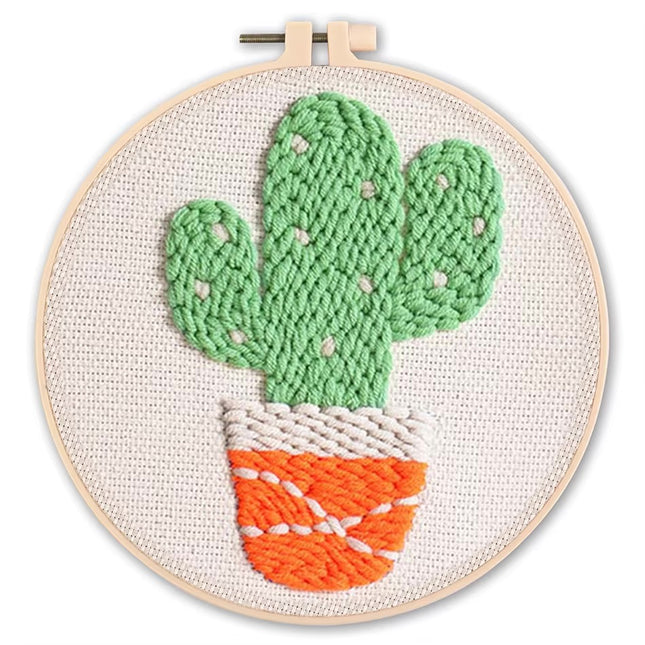 SDOYUNO Diy Punch Needle Embroidery Starter Kits For Beginner Flower Handicrafts Arts Poking Embroidery Yarn Painting Crafts