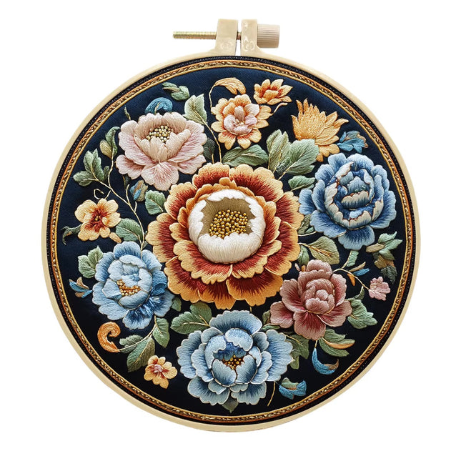 Retro Flower Embroidery Kit for Adult Cross Stitch Kits for Hand with Patterns and Instructions DIY with Threads and Needles