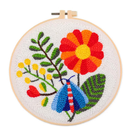 Punch Needle Embroidery Starter Kits for Kids and Adults Beginners Include Instructions Punch Needle Fabric with Floral Pattern