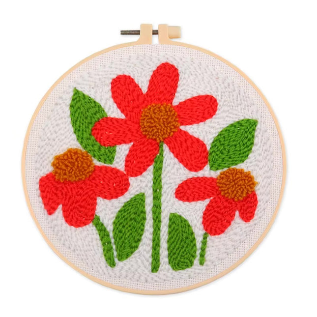 Punch Needle Embroidery Starter Kits for Kids and Adults Beginners Include Instructions Punch Needle Fabric with Floral Pattern