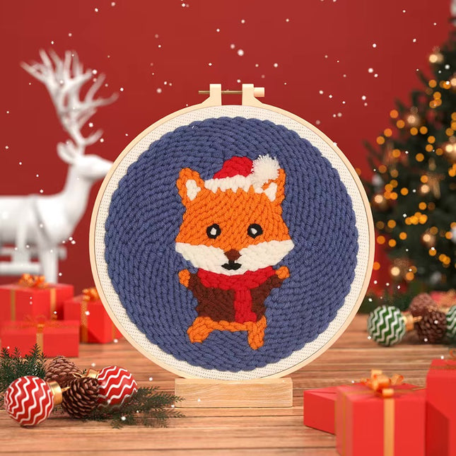 Christmas Tree punch needle embroidery Santa Claus Package Embroidery Punch Needle Kit Handmade Sewing Diy Embroidery Poke