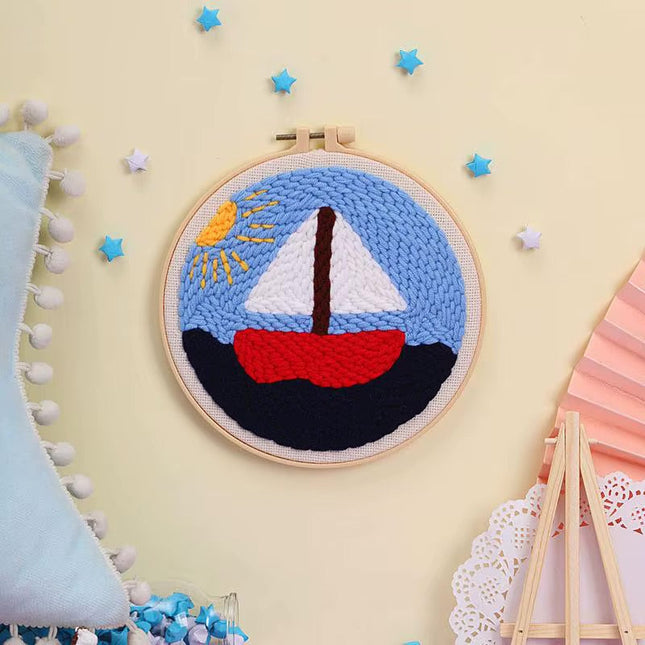 GATYZTORY DIY Craft punch needle embroidery frame animal diy kit Cross stitch set Yarn Sewing accessories Needlework DIY Gift