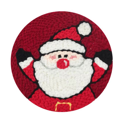 Xmas Punch Needle Embroidery Kit with Yarn for Beginners DIY Needlework Wool Work for Christmas Gift Home Decor