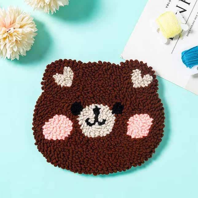 Embroidery Kit Punch Needle Coaster Set Magic Needle For Embroidery DIY Tufted Coaster Material Craft Needle Art Craft For Adult