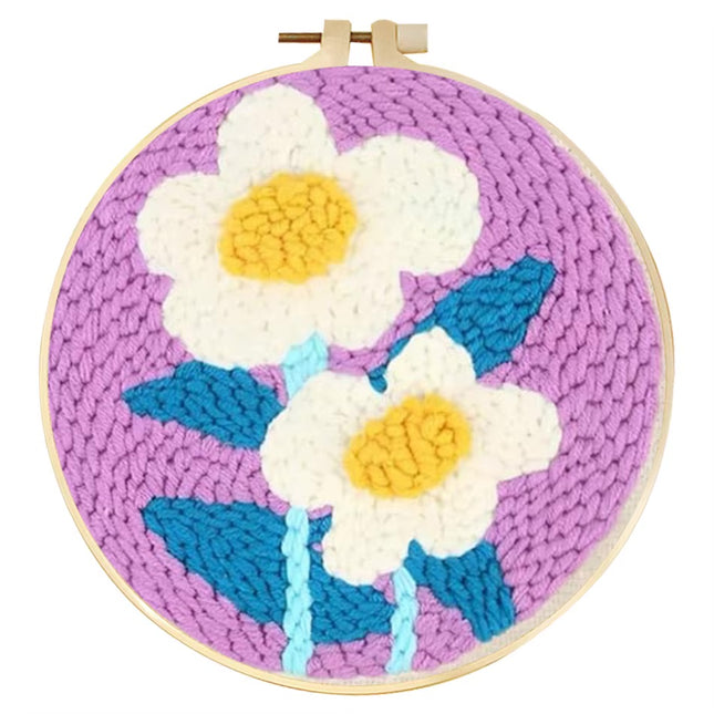 punch needle embroidery Flower Sewing Accessories Embroidery Punch Needle Kit Sewing Diy Embroidery Poke Handmade Diy Set