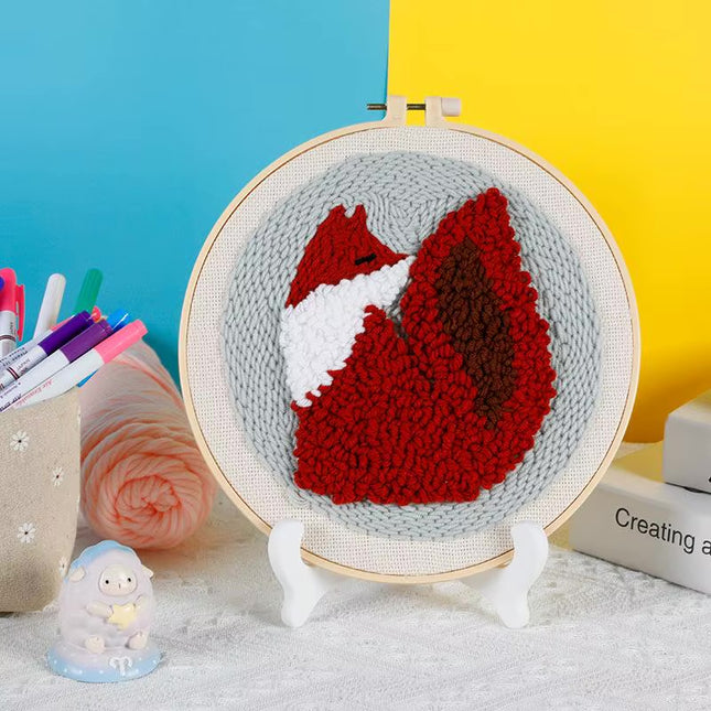 GATYZTORY punch needle embroidery set Cute animals Diy Crafts Sewing kit Embroidered patches Yarn Stitch embroidery and creativ
