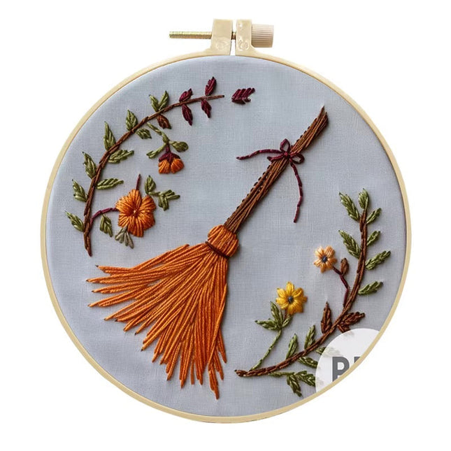 Christmas Gnome Halloween Embroidery Kit for DIY Cross Stitch Embroidery kit with Needle, Thread, Stamped Cloth